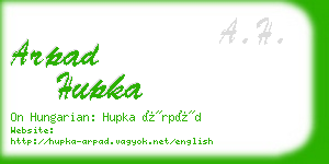 arpad hupka business card